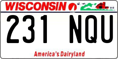 WI license plate 231NQU