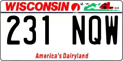 WI license plate 231NQW