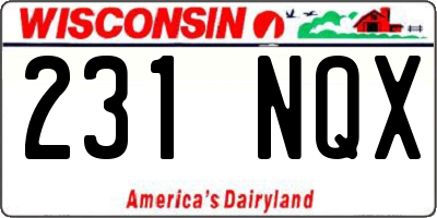 WI license plate 231NQX