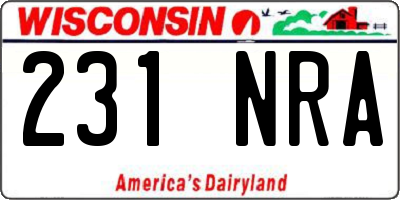 WI license plate 231NRA