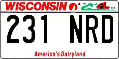 WI license plate 231NRD