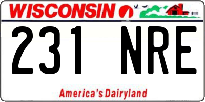WI license plate 231NRE