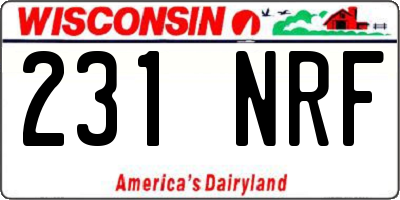 WI license plate 231NRF