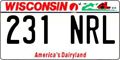 WI license plate 231NRL