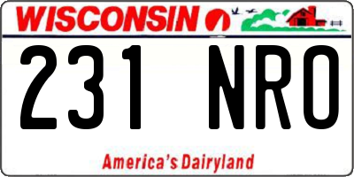 WI license plate 231NRO