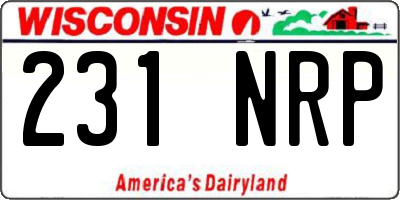 WI license plate 231NRP