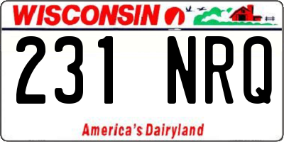 WI license plate 231NRQ