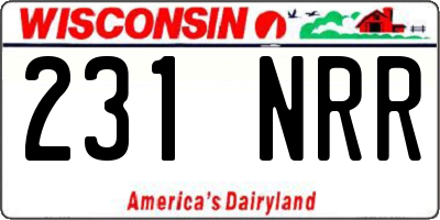 WI license plate 231NRR