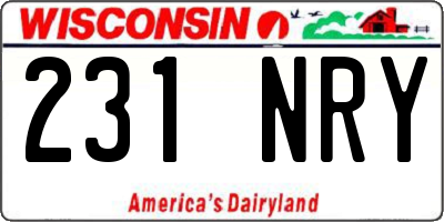 WI license plate 231NRY