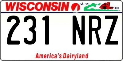 WI license plate 231NRZ