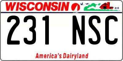 WI license plate 231NSC