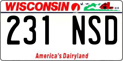 WI license plate 231NSD