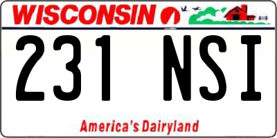 WI license plate 231NSI
