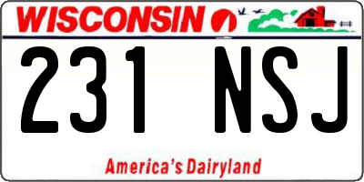 WI license plate 231NSJ