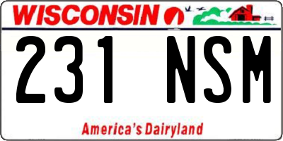 WI license plate 231NSM