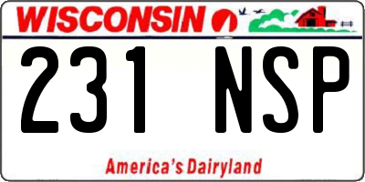 WI license plate 231NSP