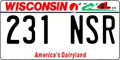 WI license plate 231NSR