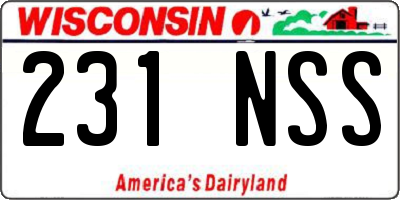 WI license plate 231NSS