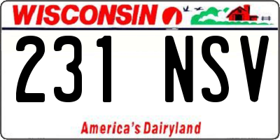 WI license plate 231NSV
