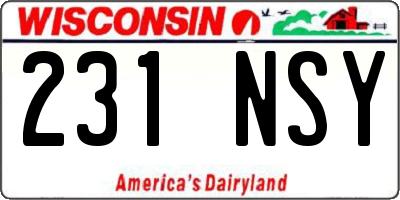 WI license plate 231NSY