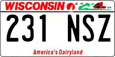 WI license plate 231NSZ