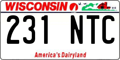 WI license plate 231NTC