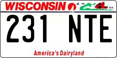 WI license plate 231NTE