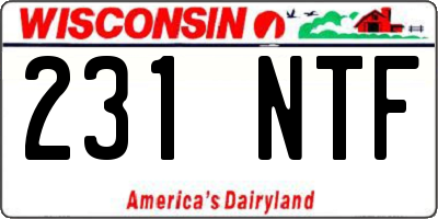 WI license plate 231NTF