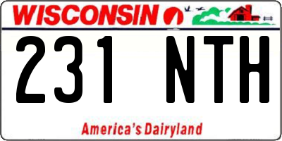 WI license plate 231NTH