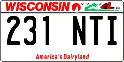 WI license plate 231NTI