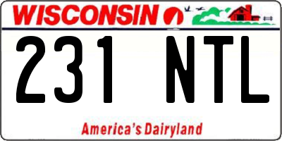 WI license plate 231NTL