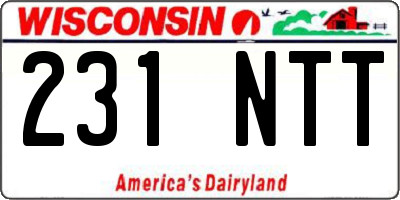 WI license plate 231NTT