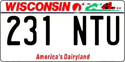 WI license plate 231NTU