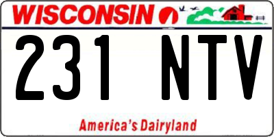 WI license plate 231NTV