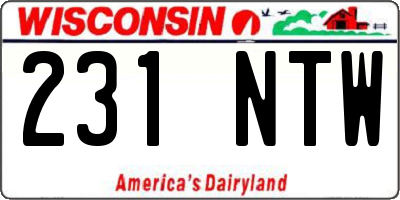 WI license plate 231NTW