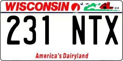 WI license plate 231NTX