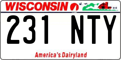WI license plate 231NTY