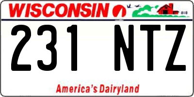 WI license plate 231NTZ