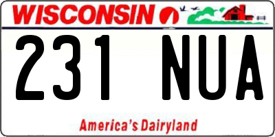 WI license plate 231NUA