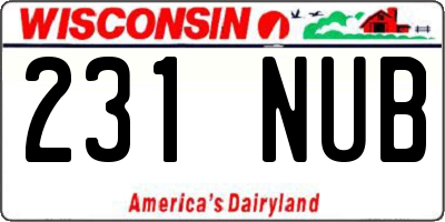 WI license plate 231NUB