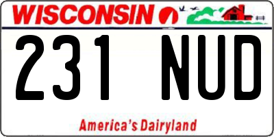 WI license plate 231NUD