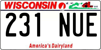 WI license plate 231NUE