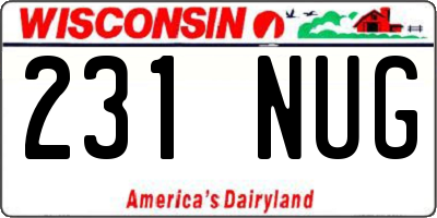 WI license plate 231NUG