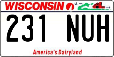 WI license plate 231NUH