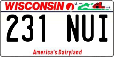 WI license plate 231NUI
