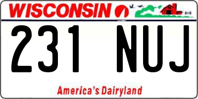 WI license plate 231NUJ