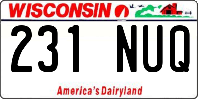 WI license plate 231NUQ