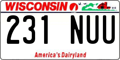 WI license plate 231NUU