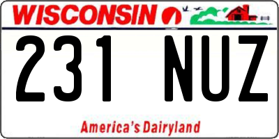 WI license plate 231NUZ