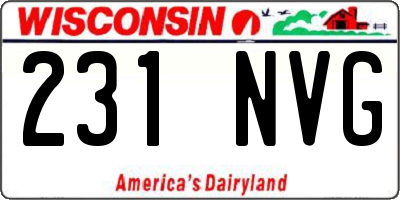 WI license plate 231NVG